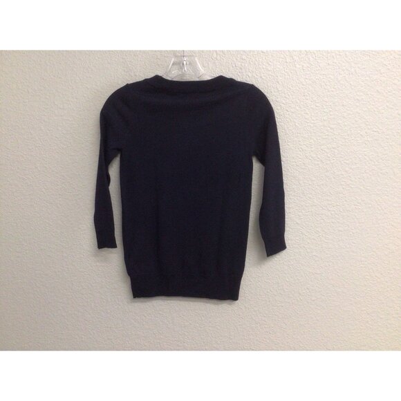 J. Crew Blue 3/4 Sleeve 100% Merino Wool Sweater PXXS Petite - Picture 8 of 8